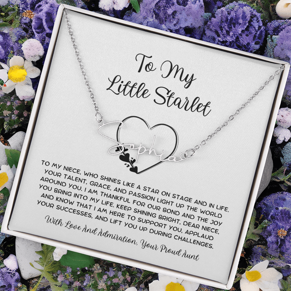 To My Little Starlet - From Aunt to Niece Signature Name Necklace