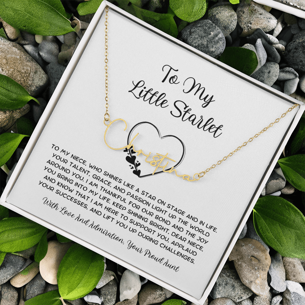 To My Little Starlet - From Aunt to Niece Signature Name Necklace