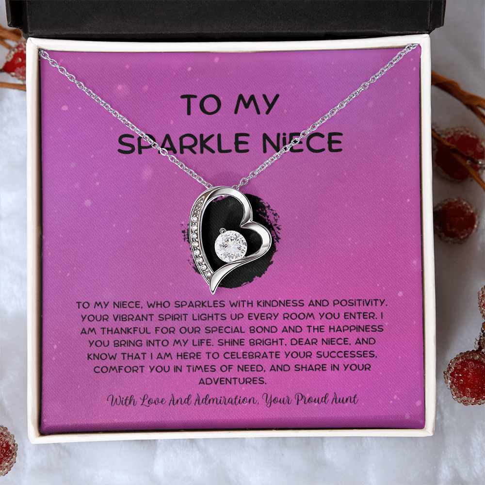 To My Sparkle Niece - From Aunt to Niece Forever Love Necklace