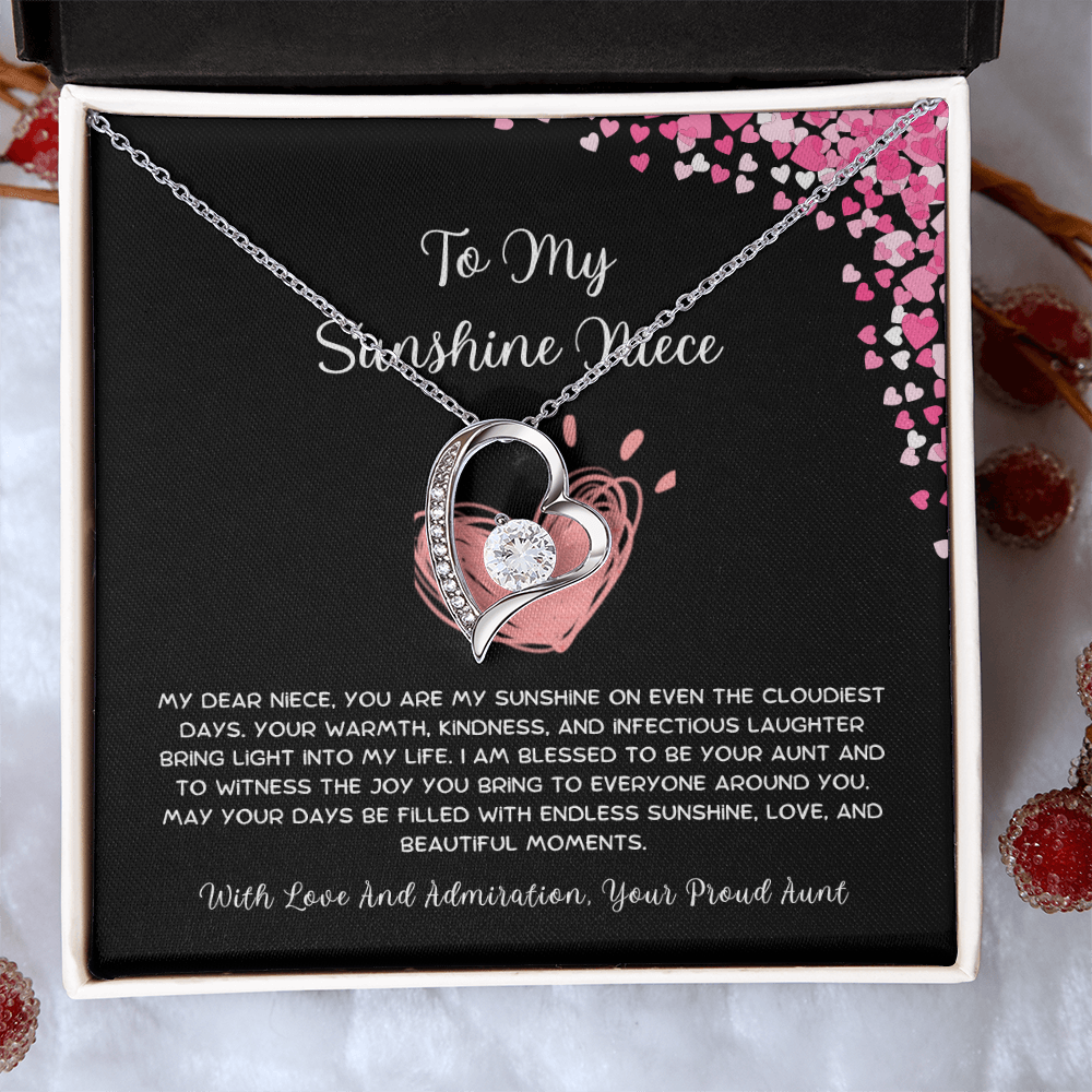 To My Sunshine Niece - From Aunt to Niece Forever Love Necklace