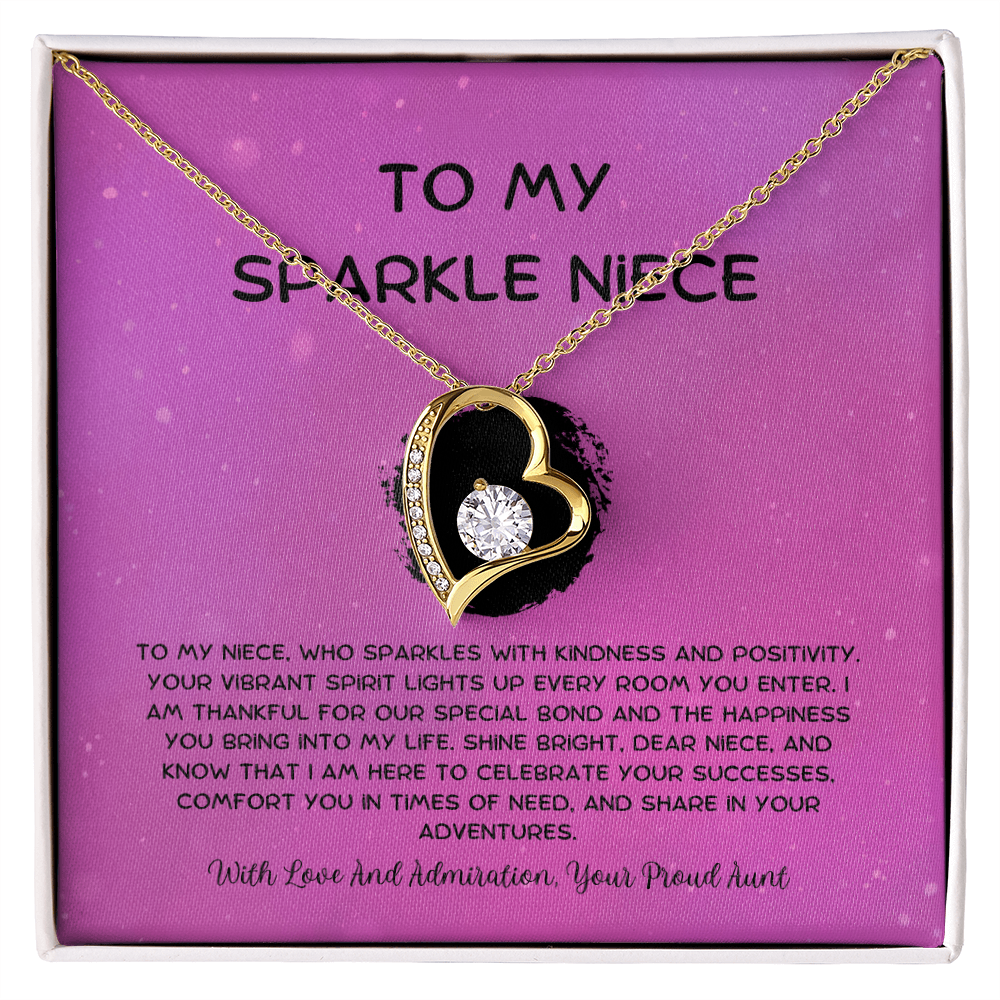 To My Sparkle Niece - From Aunt to Niece Forever Love Necklace