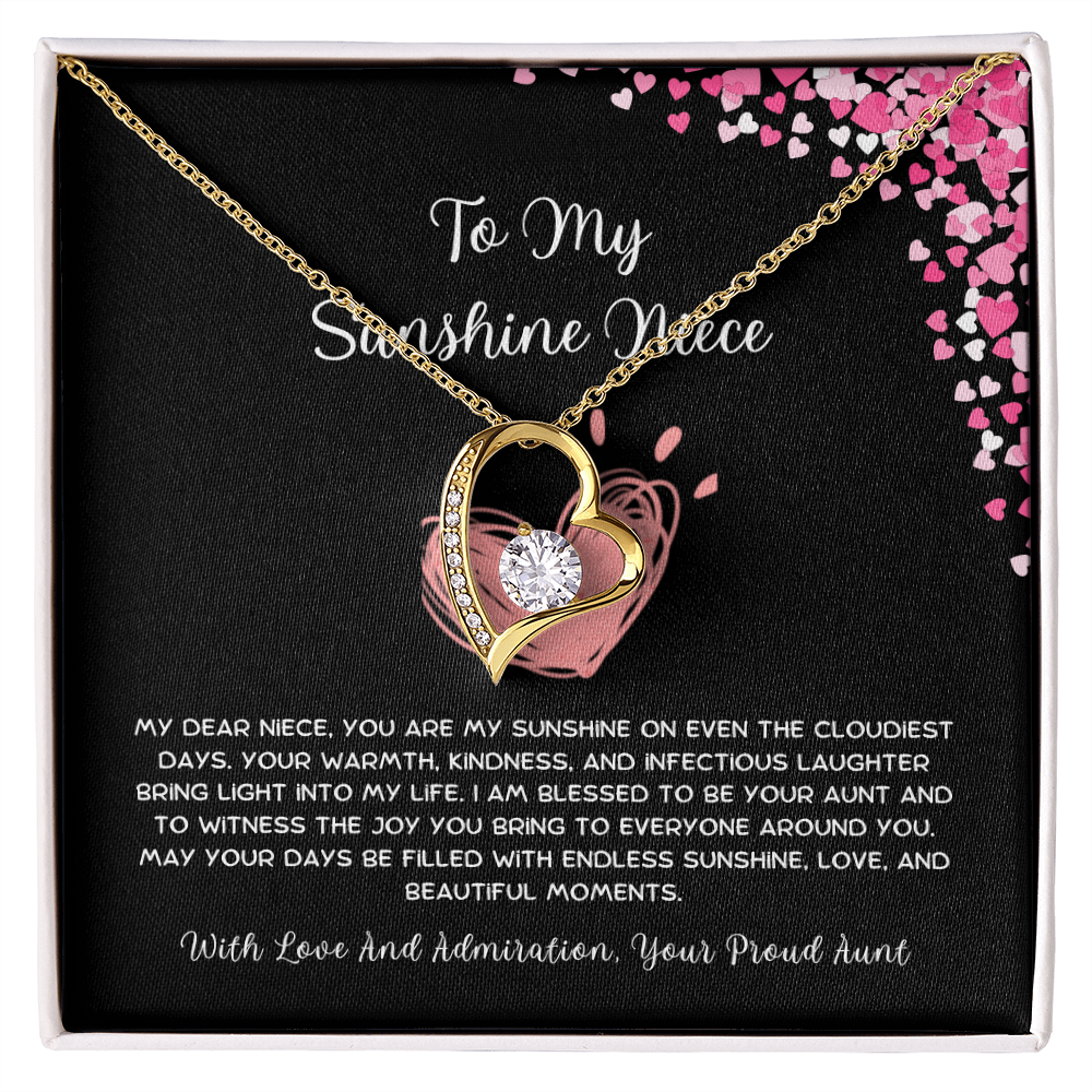 To My Sunshine Niece - From Aunt to Niece Forever Love Necklace